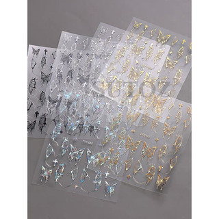 stick bướm bạc,đen trang trí móng mới