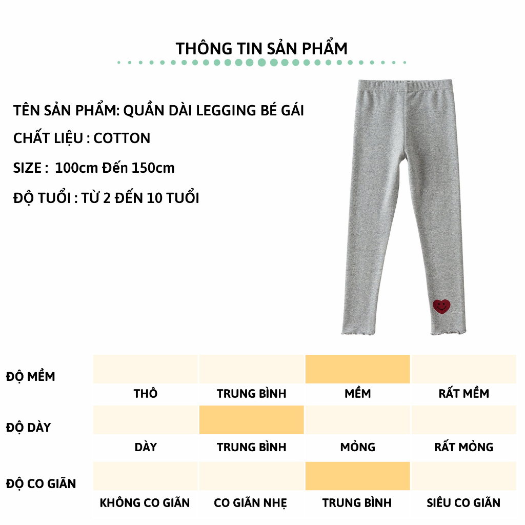 Quần legging bé gái 27Kids Quần thun dài thu đông nữ cho trẻ từ 2-10 tuổi GLPL1