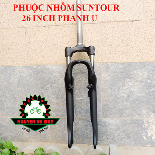 Phuộc nhôm xe đạp 26 inch, phanh U, hàng Suntour siêu êm, siêu bền