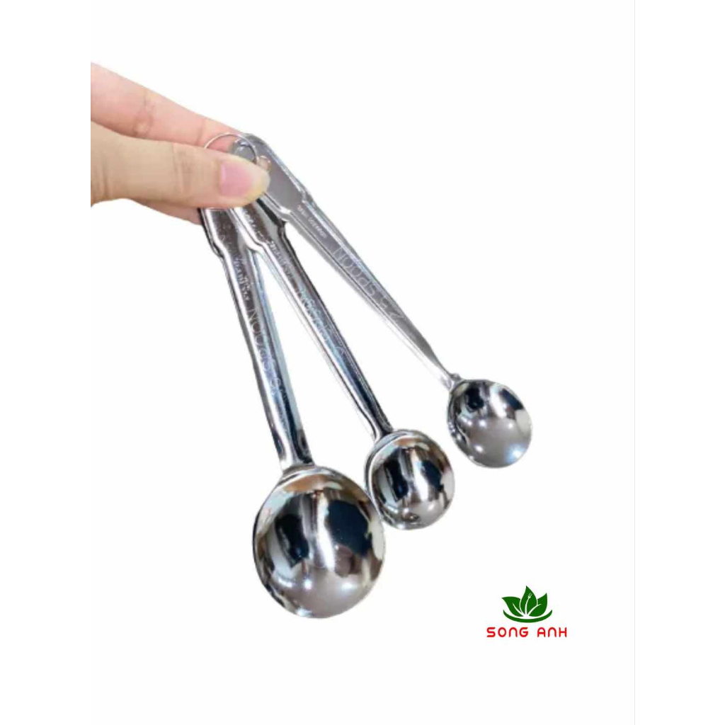 Set 3 thìa đong gia vị bằng inox- 2.5ml, 5ml và 15ml hàng Nhật nội địa