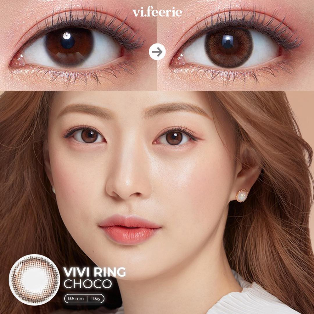 Kính áp tròng (lens) 1 ngày Vivi Ring Choco OLENS - VF LENS