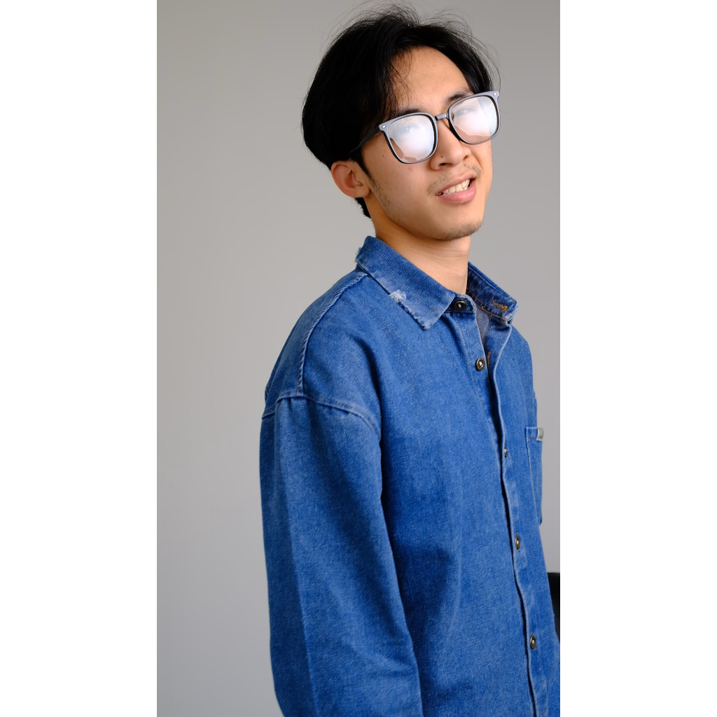 Áo sơ mi nam jeans denim dài tay phong cách Retro, sơ mi bò dành cho nam mã SM-006