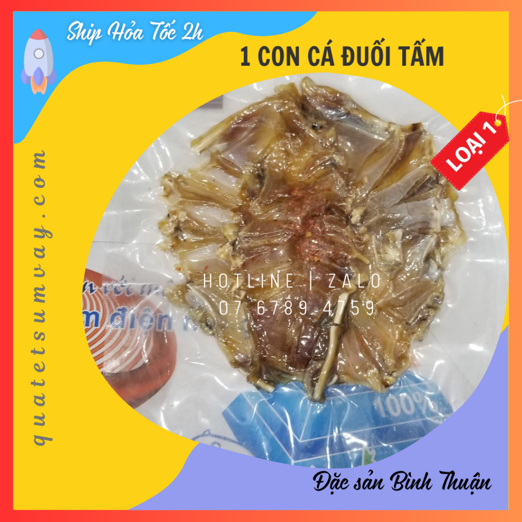 Một con cá đuối khô tẩm gia vị ngon, to hơn bàn tay, đặc sản biển Bình Thuận