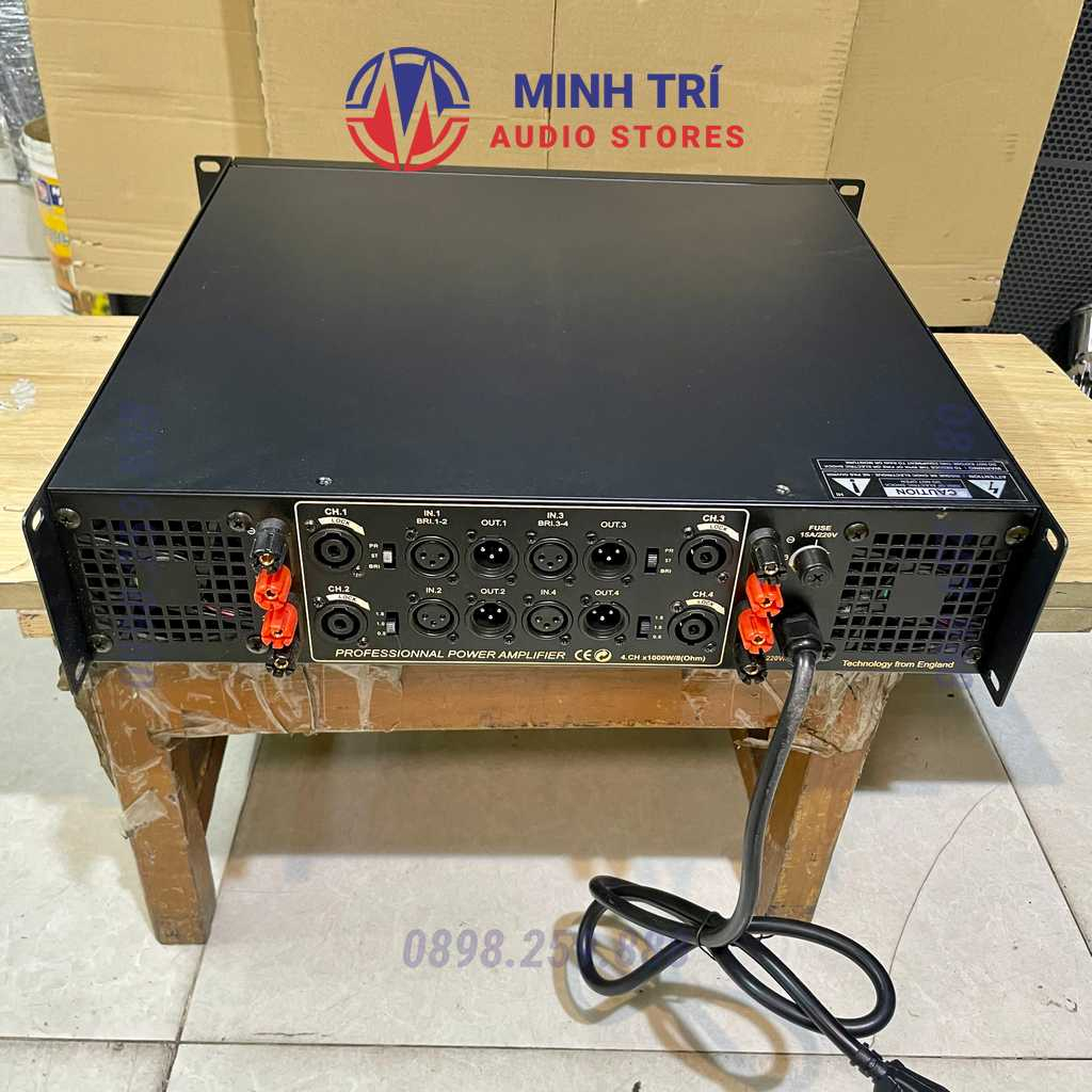 Cục Đẩy 4 Kênh Hàng Bãi Crown 4 X 1200W, 48 Sò, 12 Tụ, Nguồn Xuyến 19Cm, 1 Kênh Kéo Được Sub Kép 40 - Minh Trí Audio