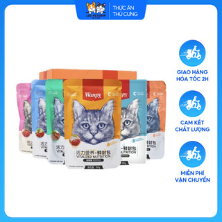 Combo 14 gói pate wanpy cho mèo gói 80g đủ vị, pate dinh dưỡng cho mèo cho mèo - leo petshop