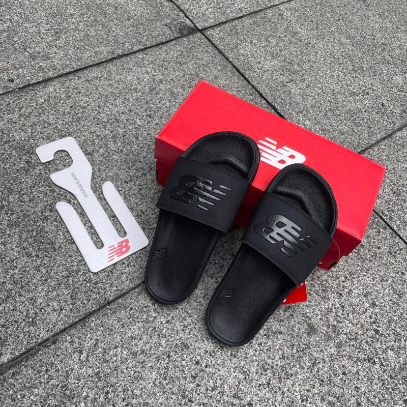 Ko hộp dép New balance full đen