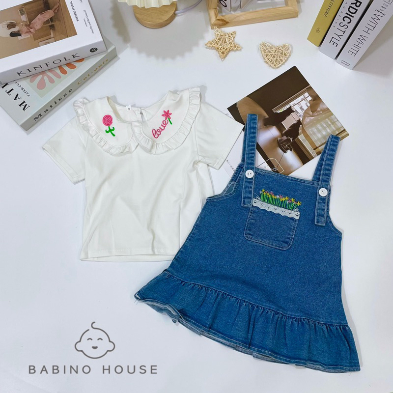 Yếm Denim Thời Trang Hè Cho Bé Gái 10-16 kg 🌼 (V03)