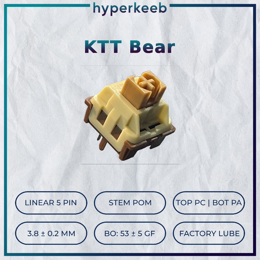 KTT Bear | Linear 5-pin 53g pre-lube | Công tắc thay thế bàn phím cơ | HYPERKEEB