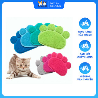 Thảm dậm chân lót khay vệ sinh cho chó mèo, thảm lót bát ăn cho mèo nhiều màu sắc - leo petshop