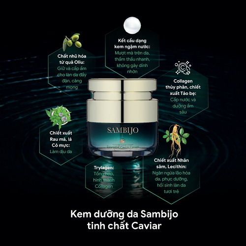 Kem dưỡng da cao cấp Sambijo tinh chất Caviar dưỡng ẩm chống lão hóa da 50g