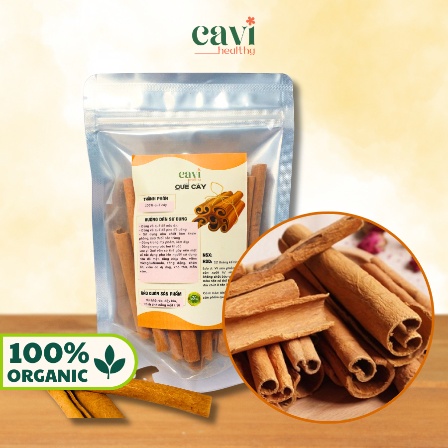 Quế Thanh Cạo Vỏ 100gr khô tự nhiên đẹp đều màu Cavi Healthy