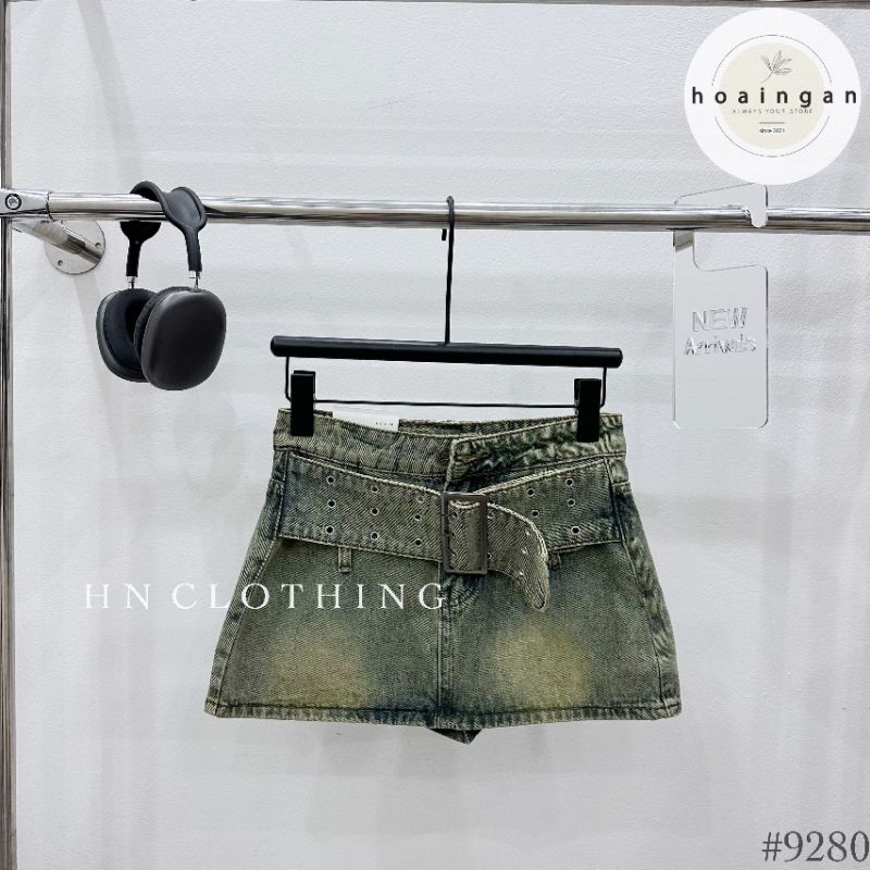 Chân váy jeans ngắn đai to hàng QCL1