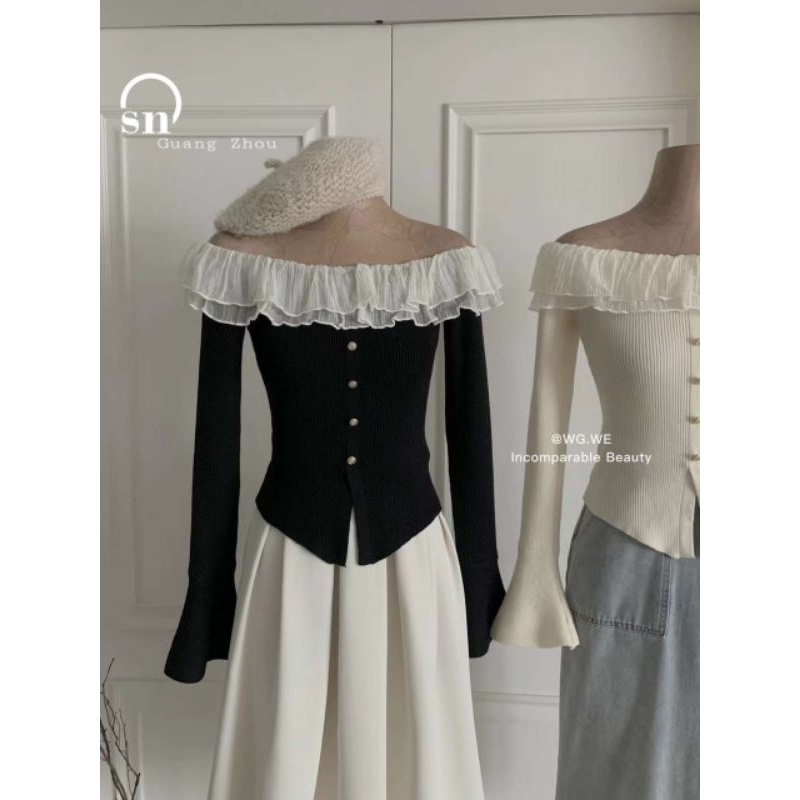 Áo trễ vai bèo tay loe hàng QCL1