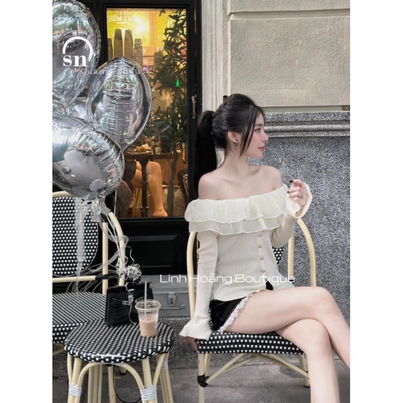 Áo trễ vai bèo tay loe hàng QCL1