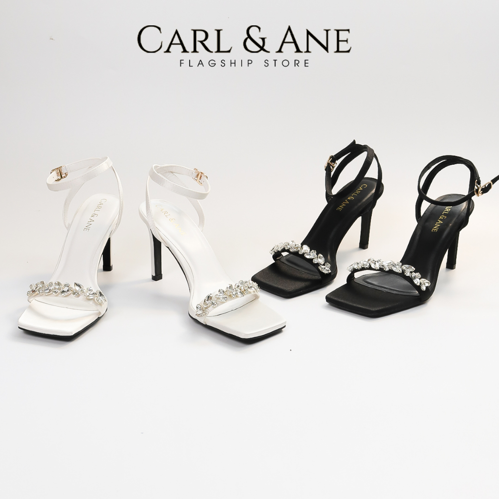 Carl & Ane - Giày cao gót Blaite Crytal Heel đính đá gót nhọn cao 9cm màu trắng - WD010