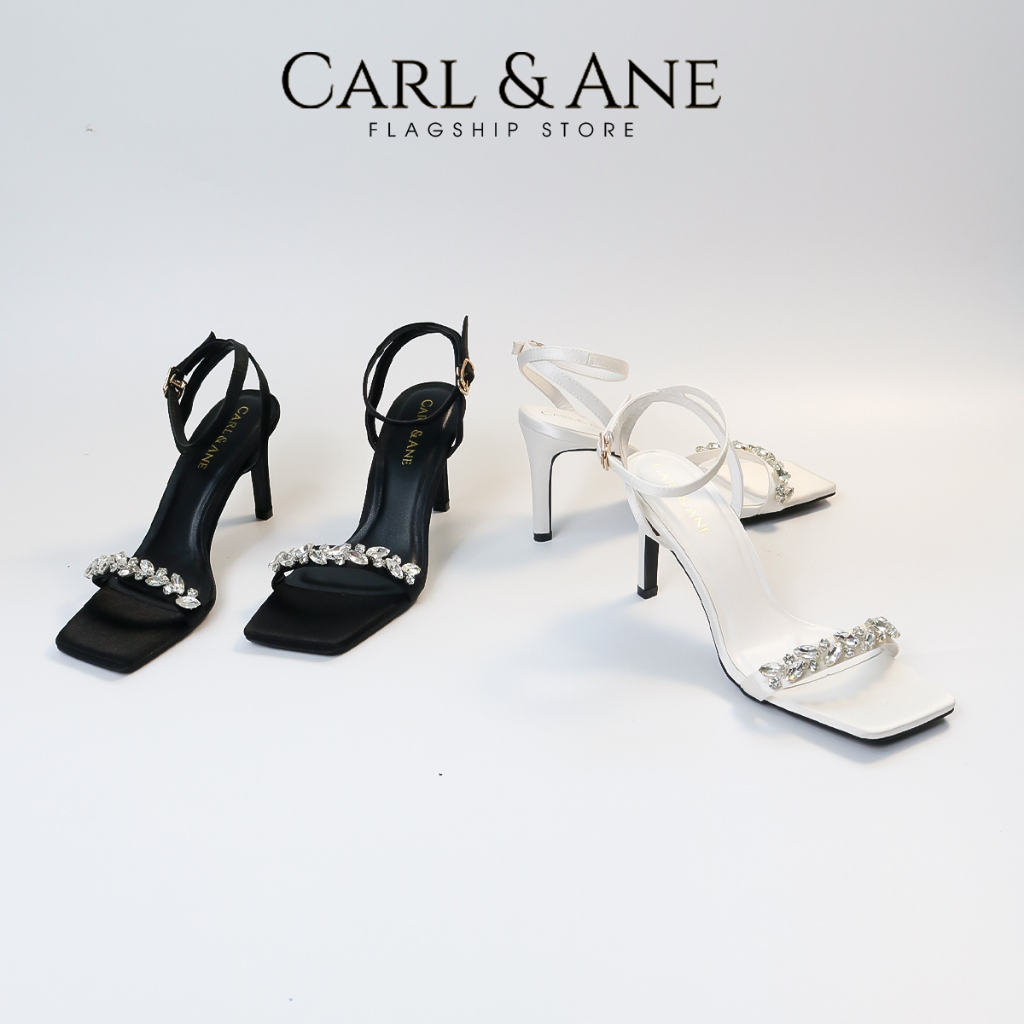 Carl & Ane - Giày cao gót Blaite Crytal Heel đính đá gót nhọn cao 9cm màu trắng - WD010