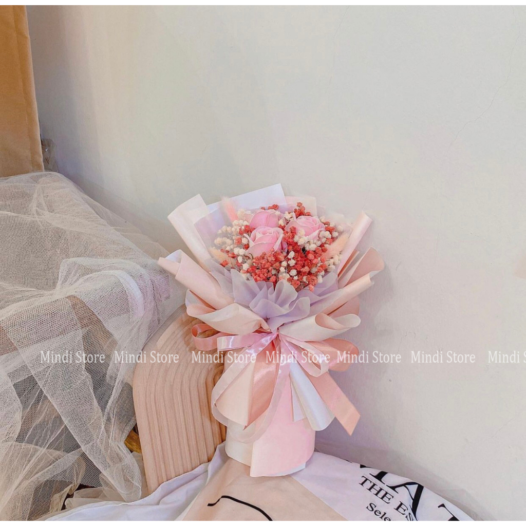 Bó Hoa Sáp 3-6-10 Bông Bó Dài Qùa Tặng - MINDI STORE