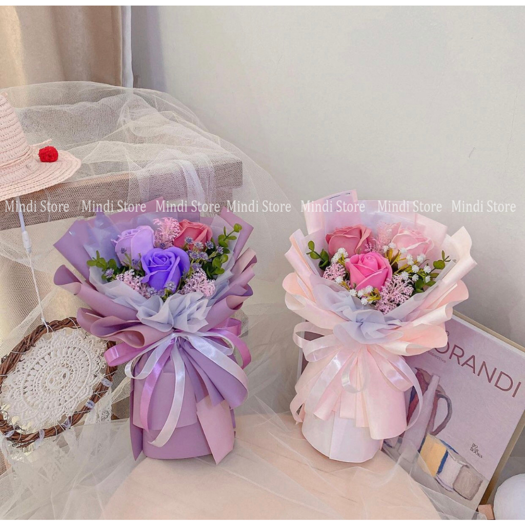 Bó Hoa Sáp 3-6-10 Bông Bó Dài Qùa Tặng - MINDI STORE