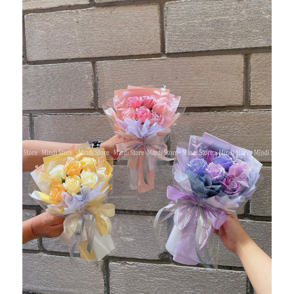 Bó Hoa Sáp 3-6-10 Bông Bó Dài Qùa Tặng - MINDI STORE