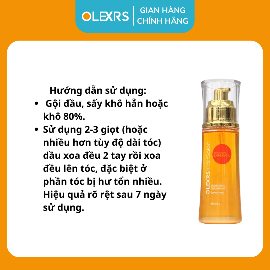 Tinh Dầu Dưỡng Phục Hồi Chống Rụng Tóc Olexrs Hair Salon Collagen 80ml
