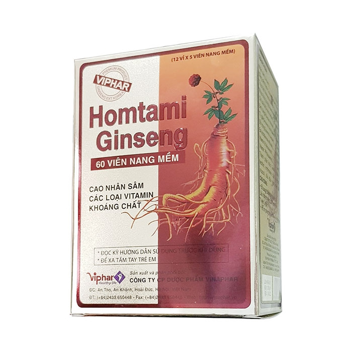 Bổ sung vitamin, nhân sâm giảm mệt mỏi, suy nhược cơ thể Homtamin Ginseng hộp 60 viên Homtamin
