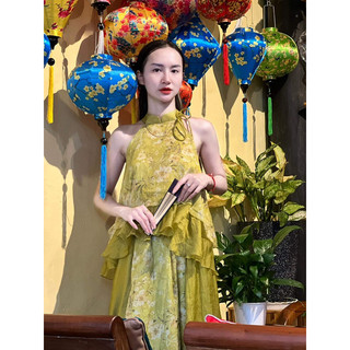 Set yếm hoa nhí cổ tàu