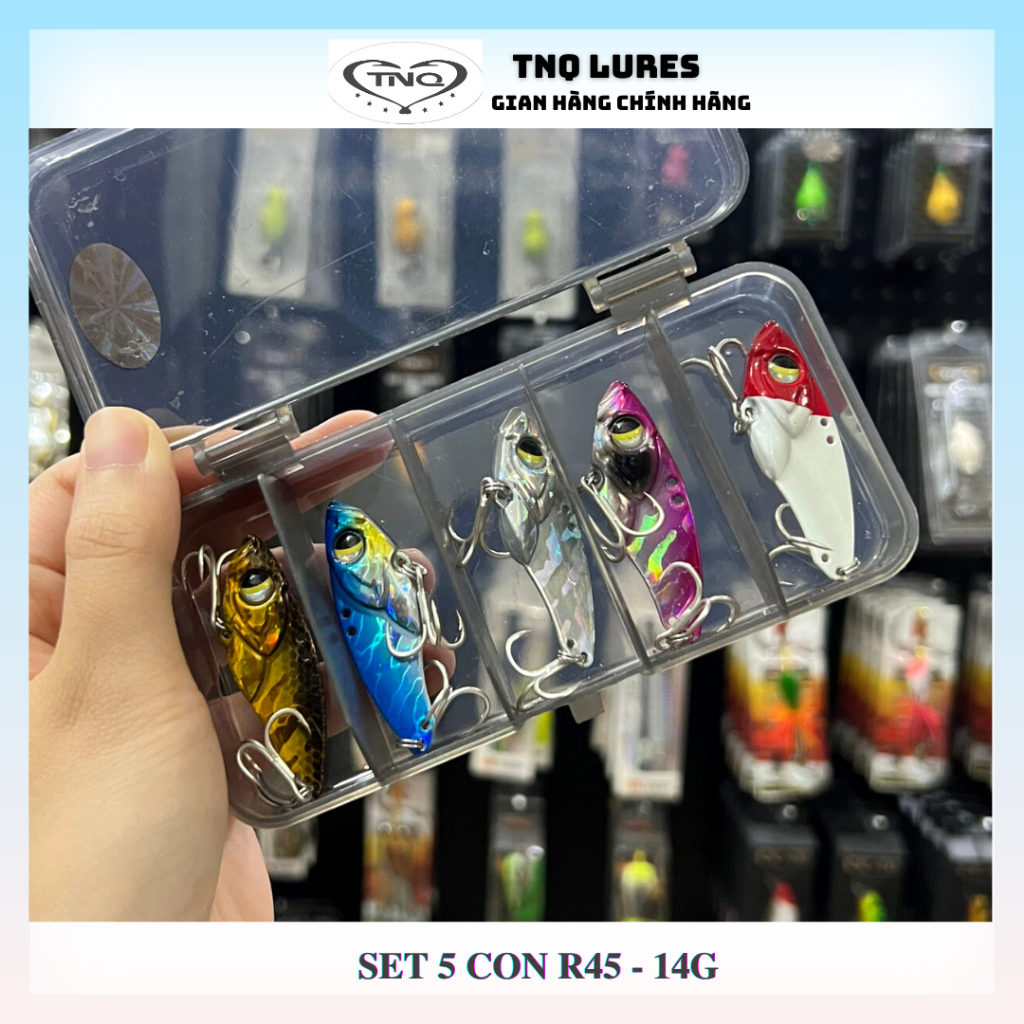 Set 5 cá sắt R45 7G,10G và 14G câu lóc, sộp, trê, nheo, giao màu ngẫu nhiên...TNQ LURES TOÁN NHÀ QUÊ