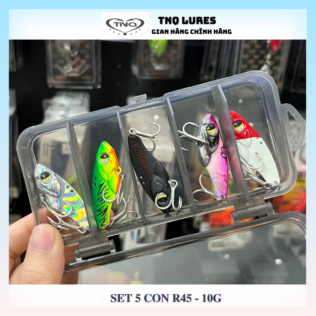 Set 5 cá sắt R45 7G,10G và 14G câu lóc, sộp, trê, nheo, giao màu ngẫu nhiên...TNQ LURES TOÁN NHÀ QUÊ