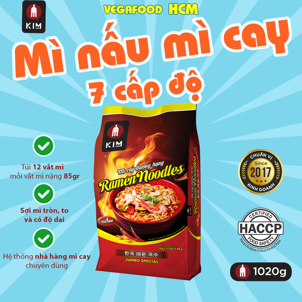 MÌ CAY HÀN QUỐC RAMEN NOODLES (12 vắt/ gói )