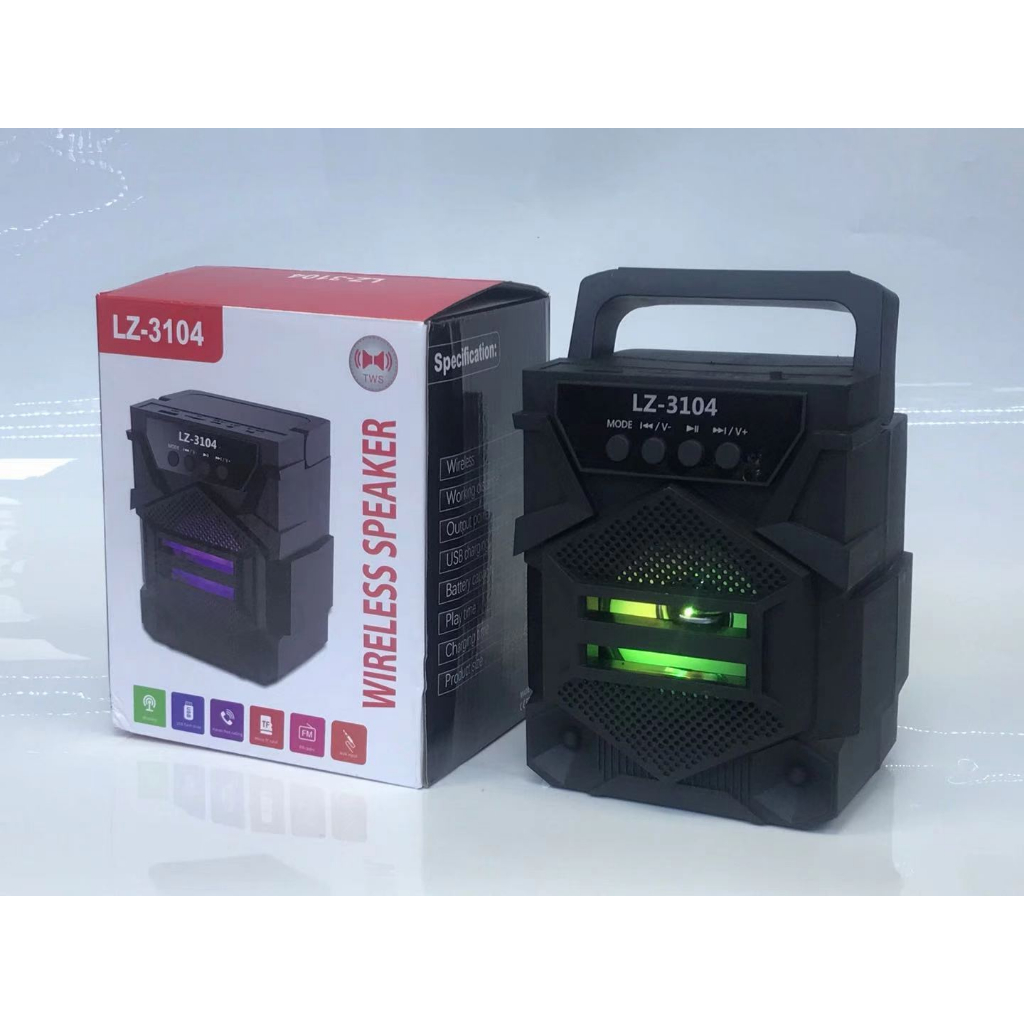 ⭐️FREE SHIP⭐️Loa buetooth mini không dây có đèn led nhấp nháy 7 màu LZ 3104,âm bas mạnh pin trâu nghe nhạc cực hay