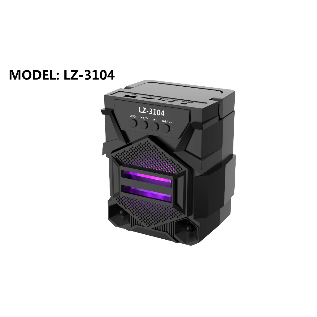 ⭐️FREE SHIP⭐️Loa buetooth mini không dây có đèn led nhấp nháy 7 màu LZ 3104,âm bas mạnh pin trâu nghe nhạc cực hay