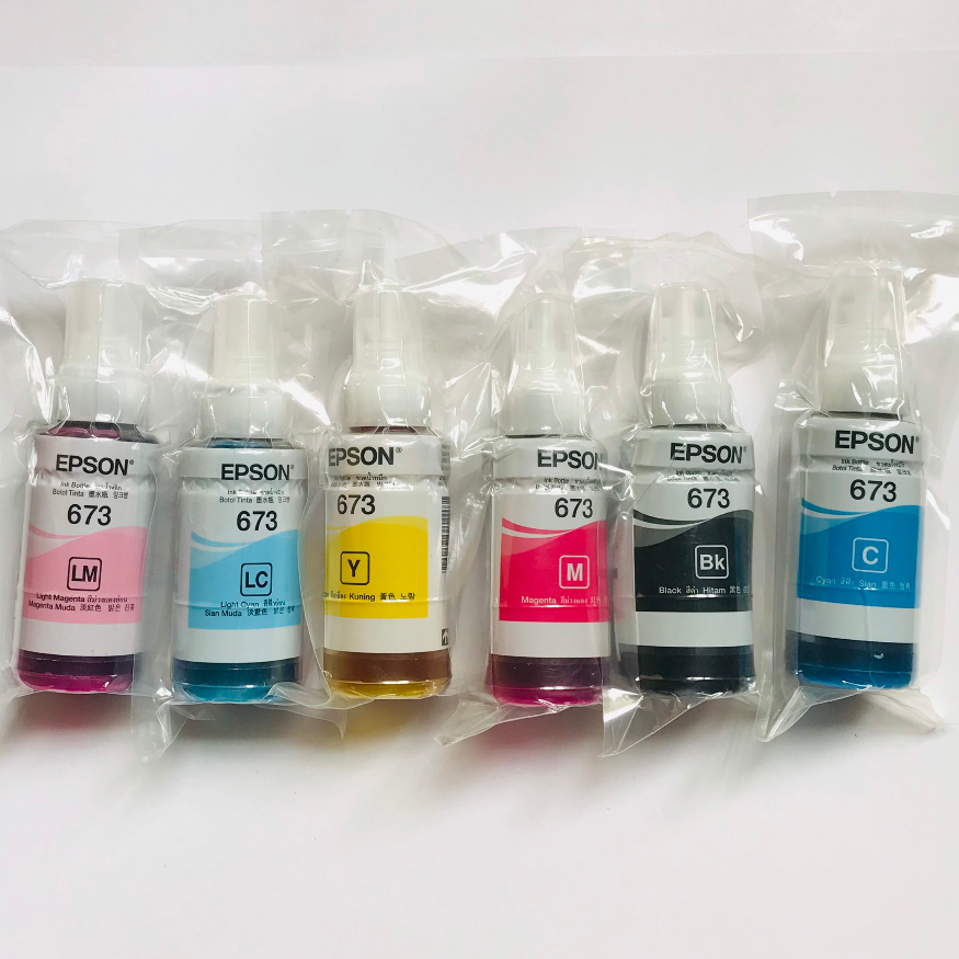 Bộ mực 673 cho máy in Epson L805/ L800/ L1800/ L850.v.v. đủ 6 màu