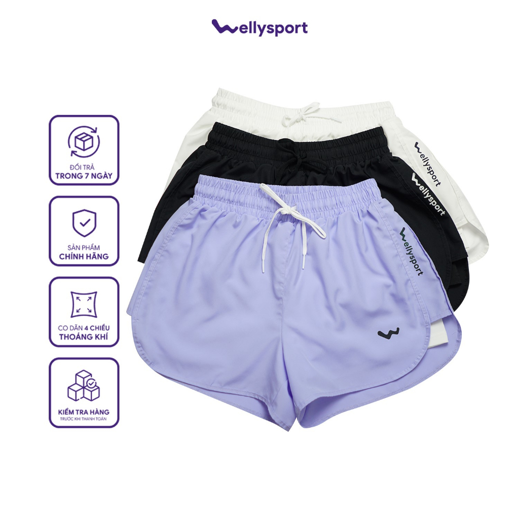 Quần Short Nữ Thể Thao Welly Sport, Tập Gym, Chạy Bộ, Mã QSNM