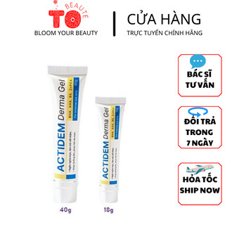 Actiderm derma gel tuýp 18g & 40g - gel giảm mụn, mờ thâm, kiểm soát dầu trên da