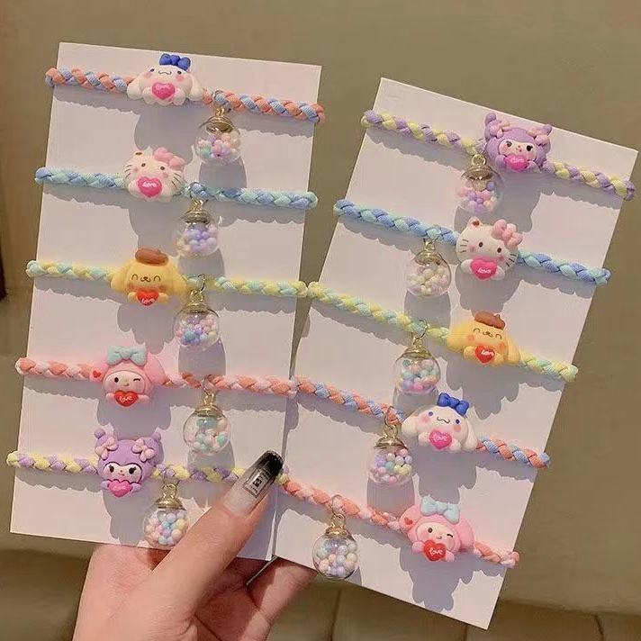 ❤️Dây buộc tóc Sanrio, buộc tóc Kuromi, Dây cột tóc Scrunchies, Dây buộc tóc dễ thương phong cách hàn quốc