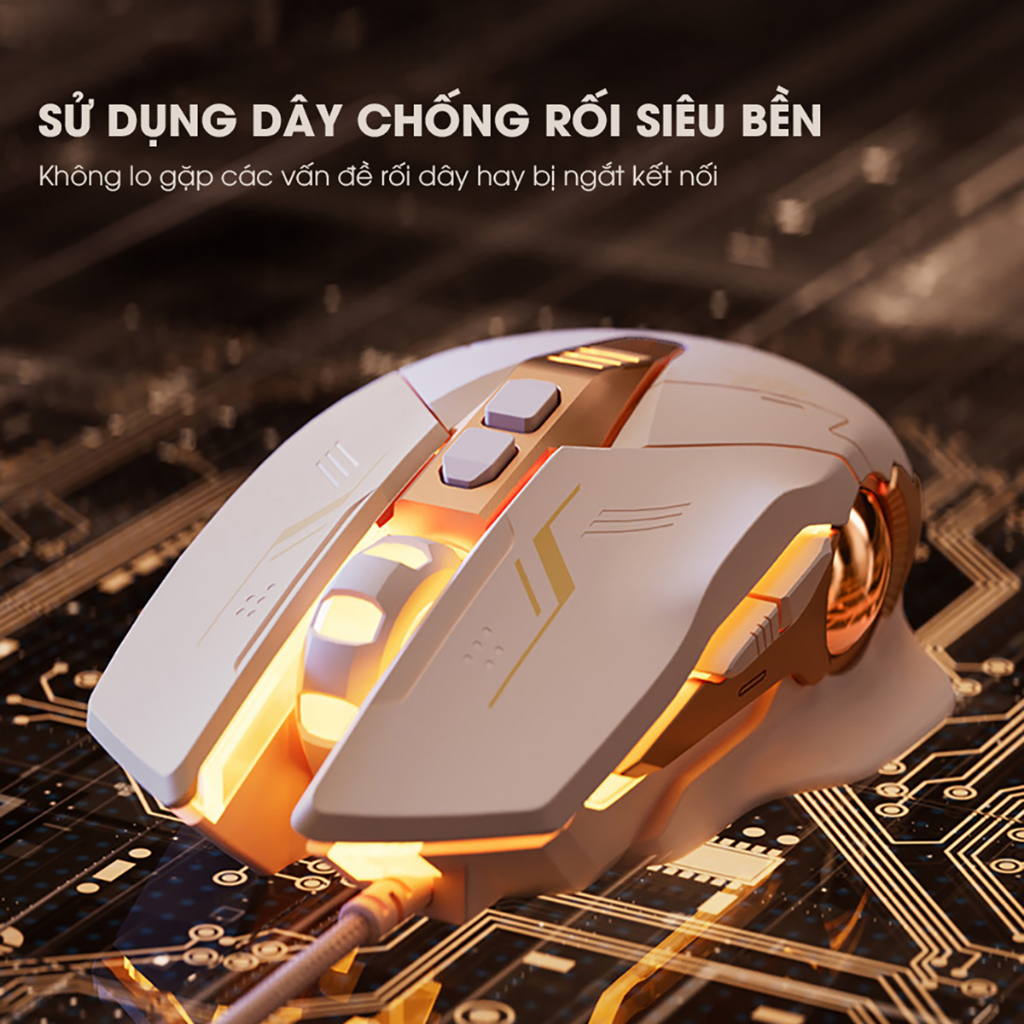 Chuột Máy Tính Màu Hồng Gaming SIDOTECH Inphic W5P Tắt Âm Silent Chơi Game Cho Streamer 4000 DPI Siêu Nhạy - Chính Hãng