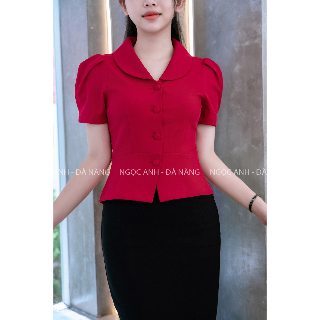 Áo sơ mi Peplum cổ Sam sang trọng thiết kế LELY FASHION- A1762