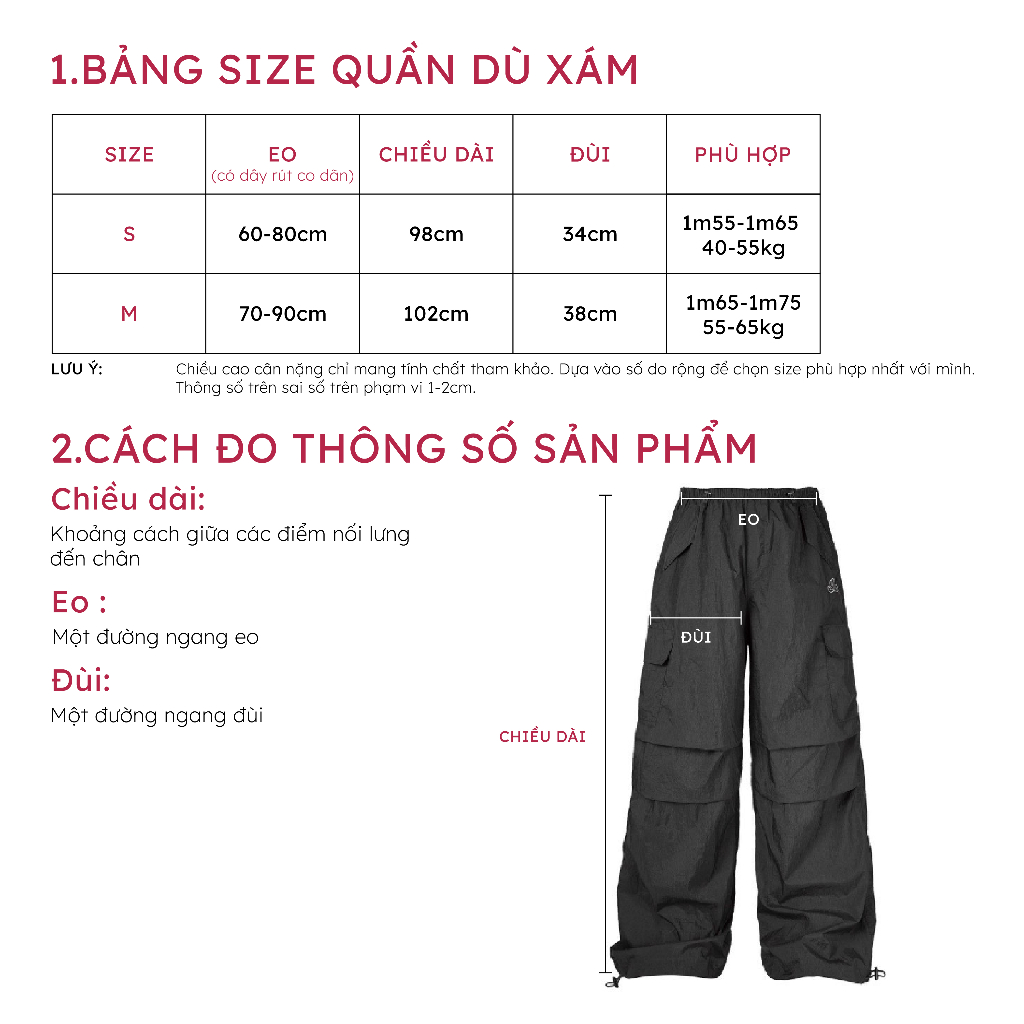 Aither Studio Quần dù Parachute Pant có dây rút ôm dáng màu xám