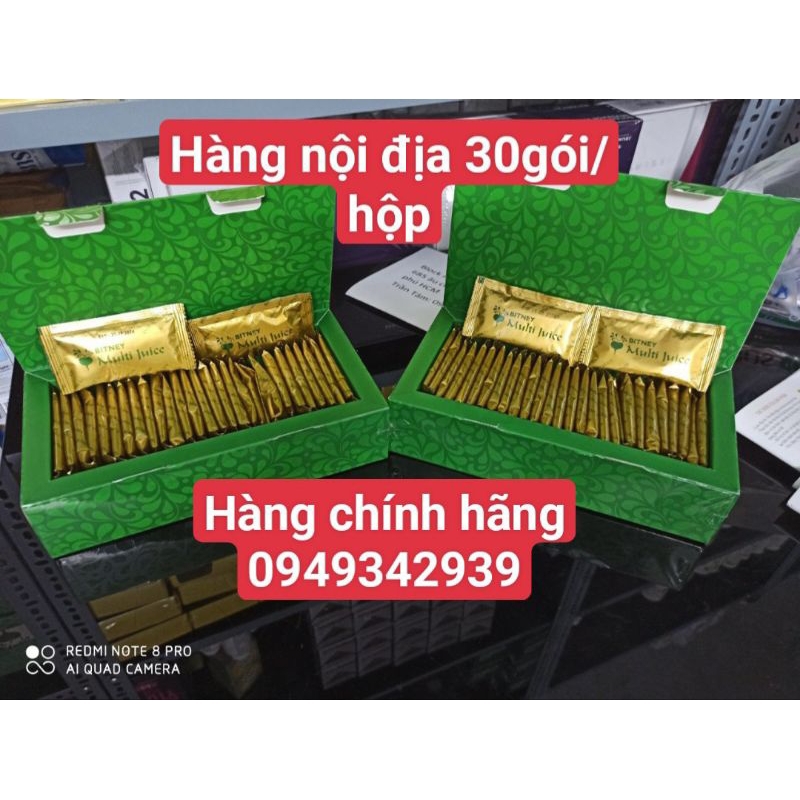 Multi juice Bitney Nội địa Malaysia 1 hộp 30 gói.