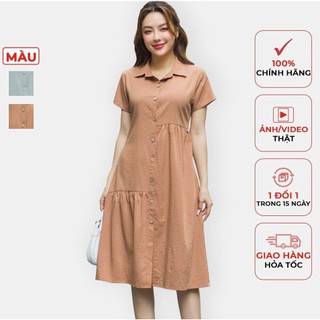Đầm đũi suông kiếu dáng sơ mi cho nữ phong cách nhẹ nhàng ,nữ tính da214