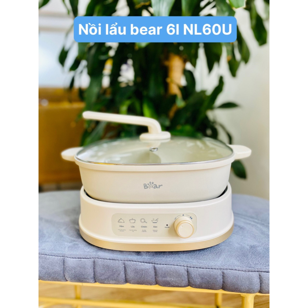 Nồi Lẩu 2 Ngăn BEAR-SB NL60U, Tiện Lợi Cho Mọi Gia Đình- Bảo Hành 12 Tháng