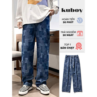 [KUBOY]Quần jean nam ống đứng quần bò đen nam Quần jean ống rộng quần bò nam jean nam ống suông quần kẻ caro nam