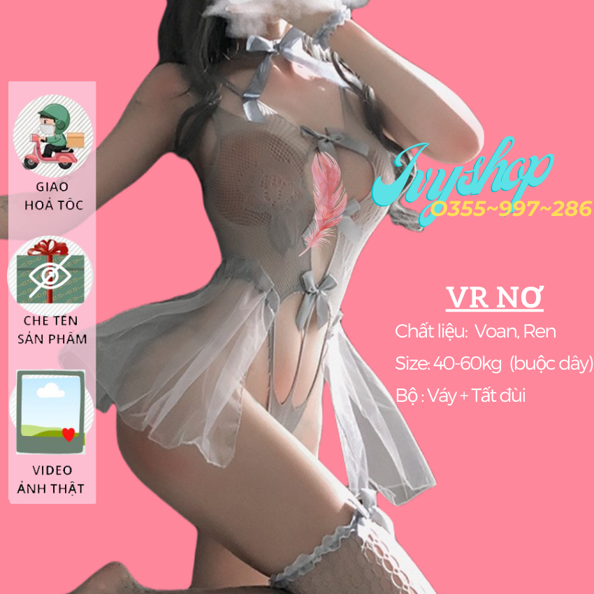 Váy Ngủ Body Sexy Ren Phối Voan Kính Xoè Đầm Ngủ Gợi Cảm - Sxv003 - Ivyshop