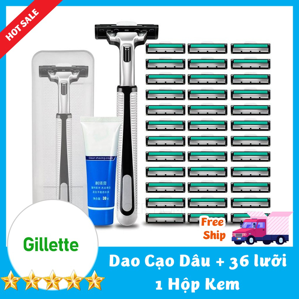 💗FREESHIP💗Dao cạo râu Gilleitt Mach Classicc Kèm 36 lưỡi Tặng 1 Lọ kem model 2023