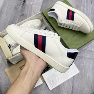 Giày Sneaker Gucci ACE Nam Nữ Bản Cao Cấp Đế Thơm Full Bill Box , Giày Thể Thao Gucci ACE Gót Tím Gót Tím ABC Shop