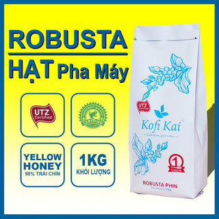 Cà phê nguyên chất Robusta hạt pha máy Kofi Kai 1kg