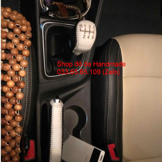Bao da cần số & phanh tay Kia cerato, rio, rondo, K3, Sonet new số sàn 6 số (MT) bằng da bò, bảo hành 12 tháng