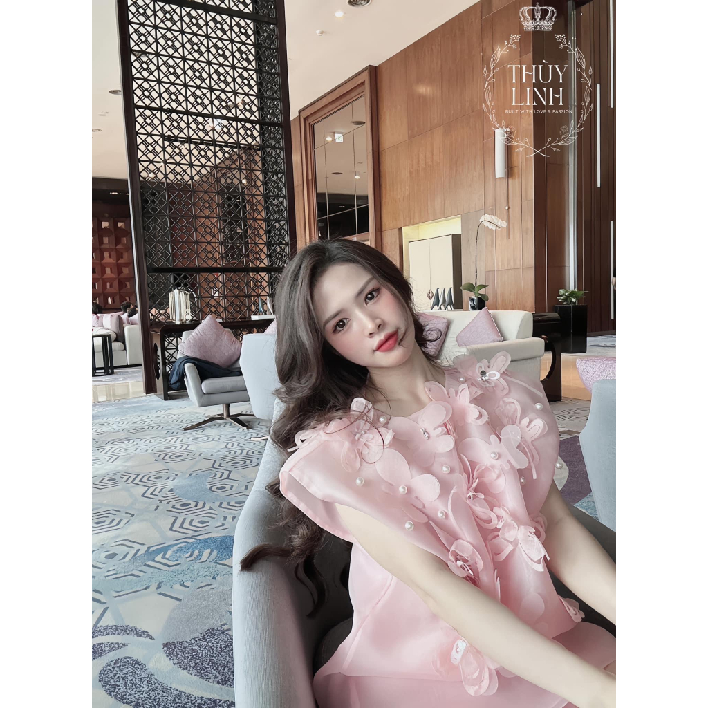 Váy tơ đính kết bướm cao cấp MadeByThuyLinh