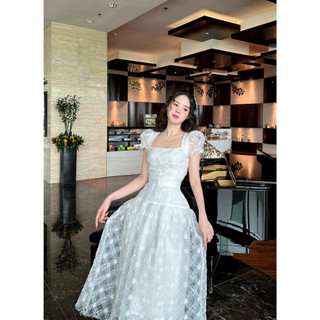 Váy ren trắng đính kết cao cấp MadeByThuyLinh