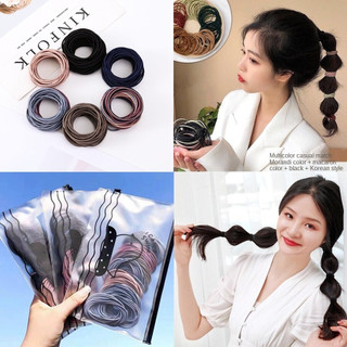 Set 100 Dây Thun Cột Tóc Co Giãn Đơn Giản Dành Cho Nữ